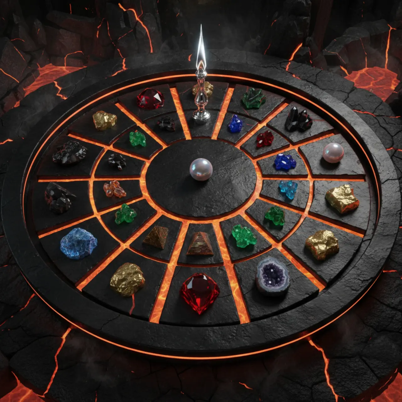 Magmakern-Roulette Kessel